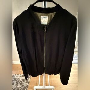 Old Navy Black Women's Zip-Up Bomber Jacket